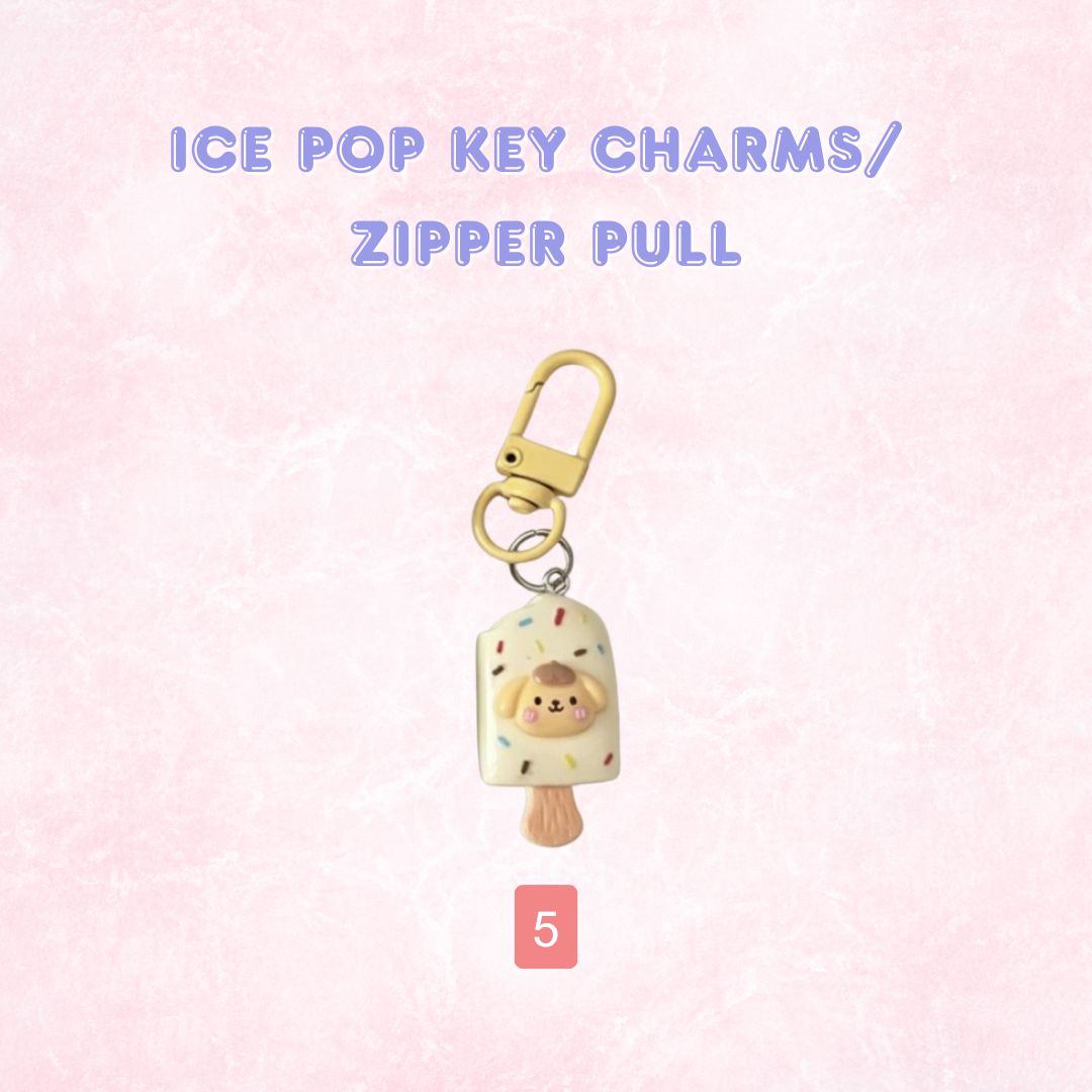 Kawaii Ice Pop Key Charms/ Zipper Pulls