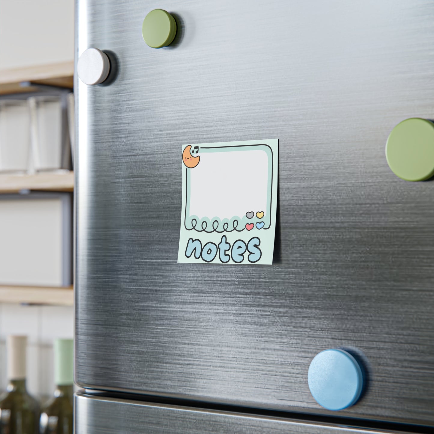 Kawaii Moon Notes Post-it Note Pad | Cute Heart Doodle Memo