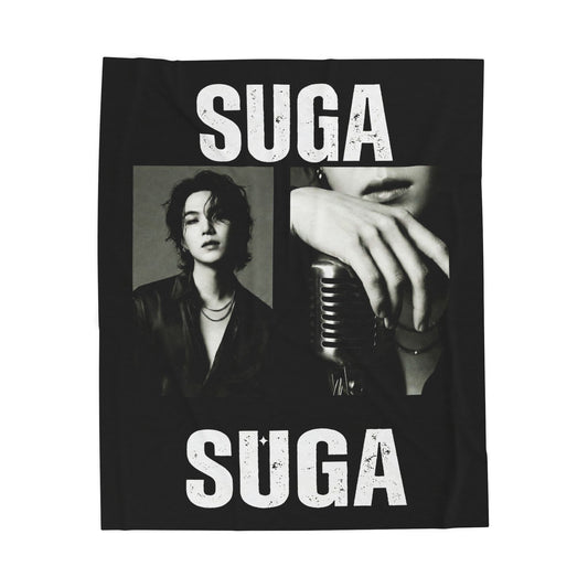 SUGA Photo Collage Blanket | BTS Blanket Velveteen Plush Blanket