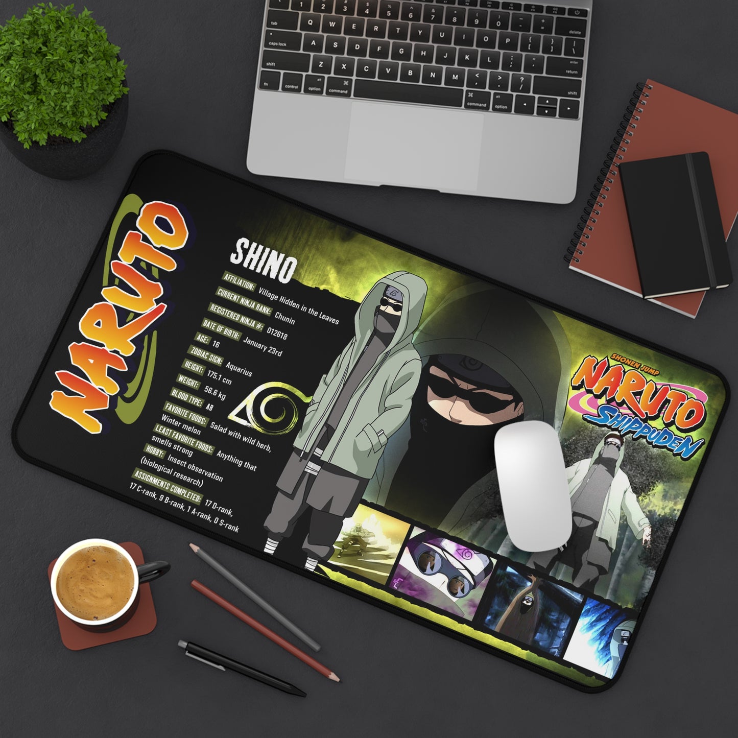 Naruto Shino Desk Mat | Anime Gaming Mousepad