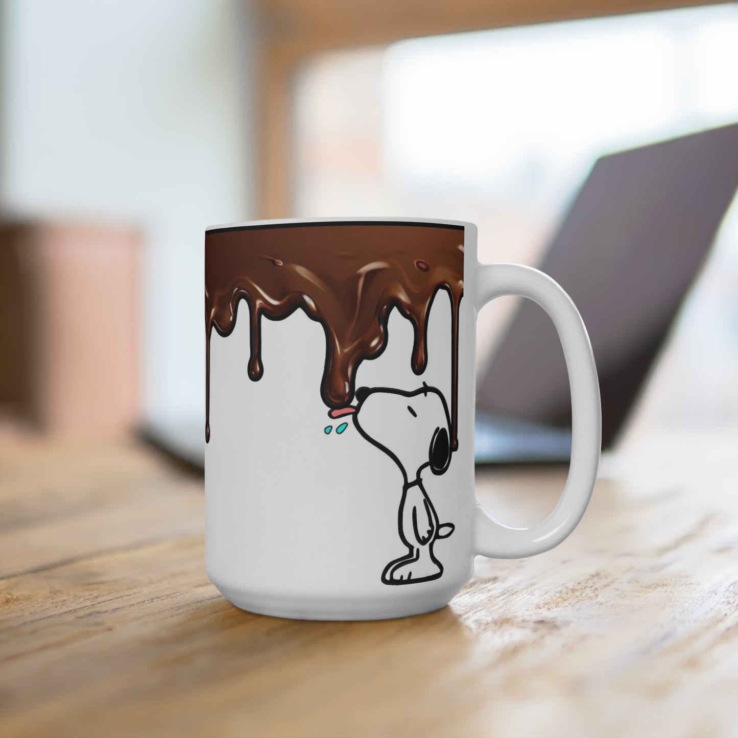 Snoopy Chocolate Drip Mug | 15oz Ceramic Coffee Cup