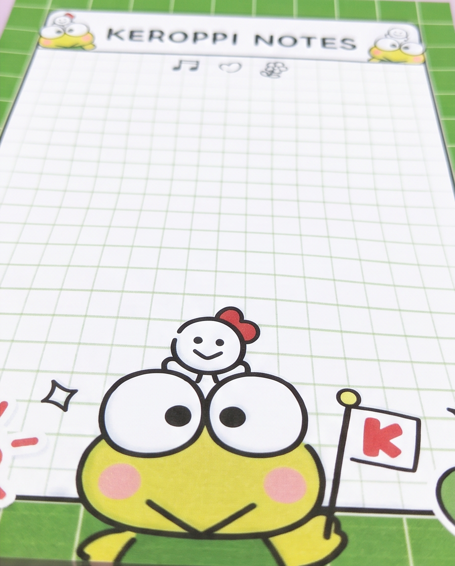 Keroppi-Inspired Notepad | Cute Desk Essential for School, Work & Journaling
