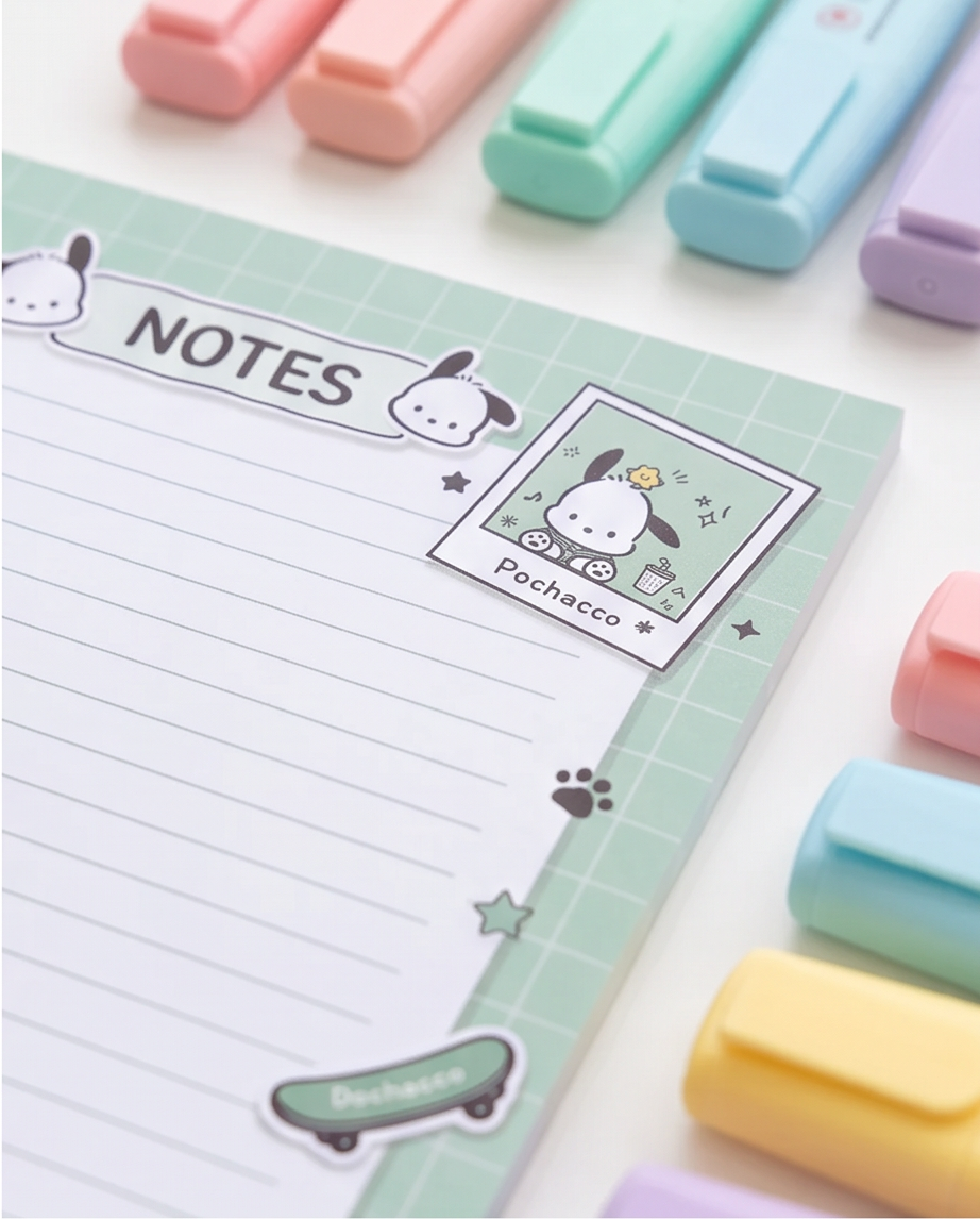 Pochacco-Inspired Notepad | Cute Kawaii Desk Essential for School, Work & Everyday Planning