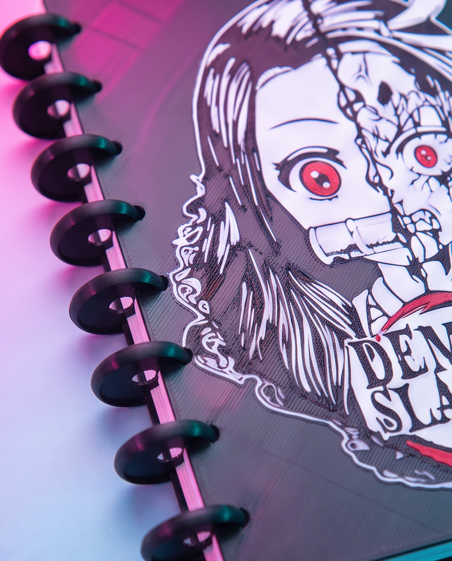 Nezuko-Inspired 3D Printed Notebook Cover — 60-Page Lined Journal