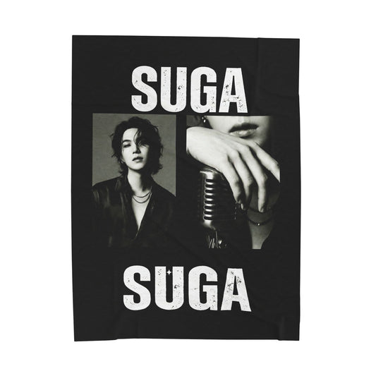 SUGA Photo Collage Blanket | BTS Blanket Velveteen Plush Blanket