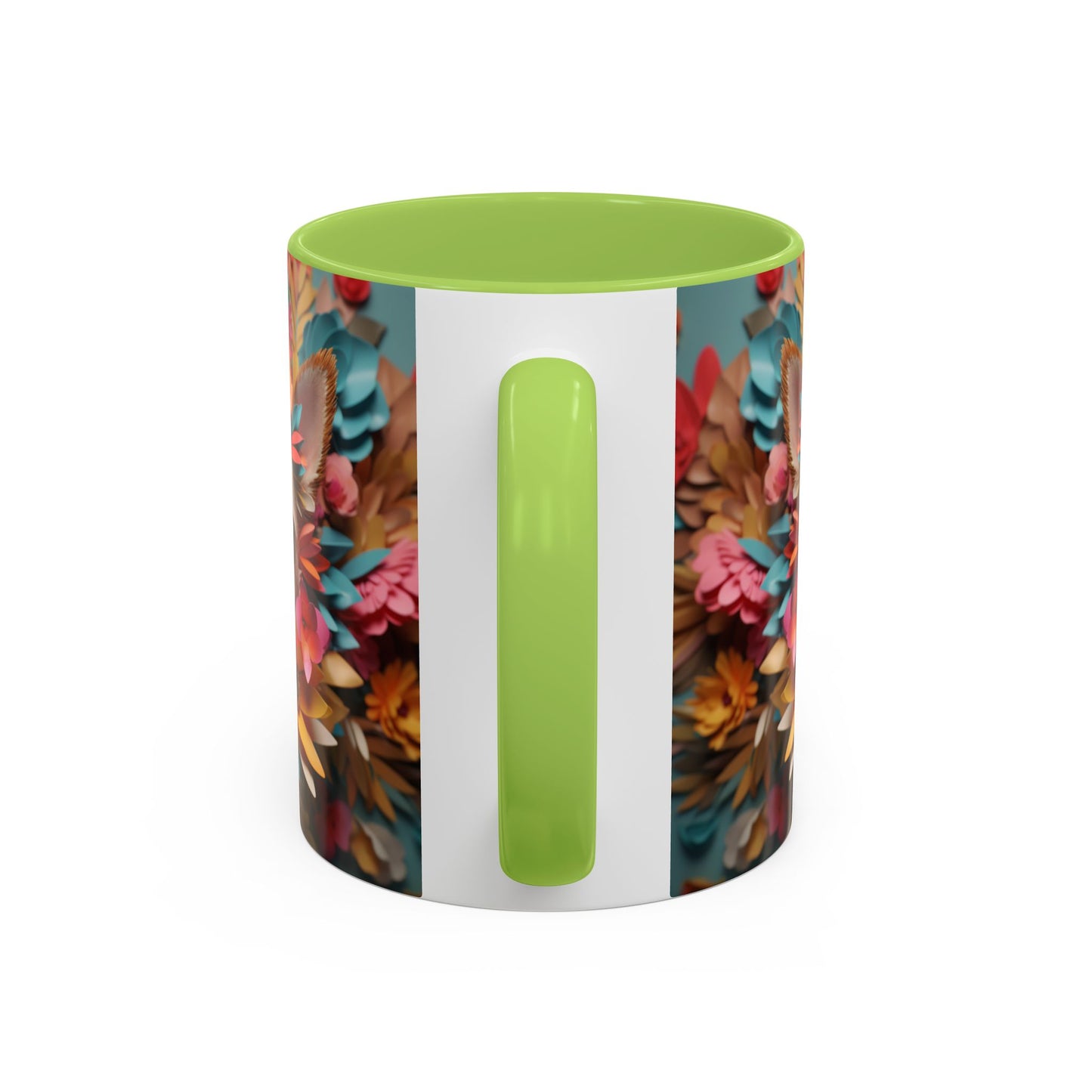 Chihuahua Floral Wreath Accent Coffee Mug Colorful Pet Lover Gift (11/15oz)