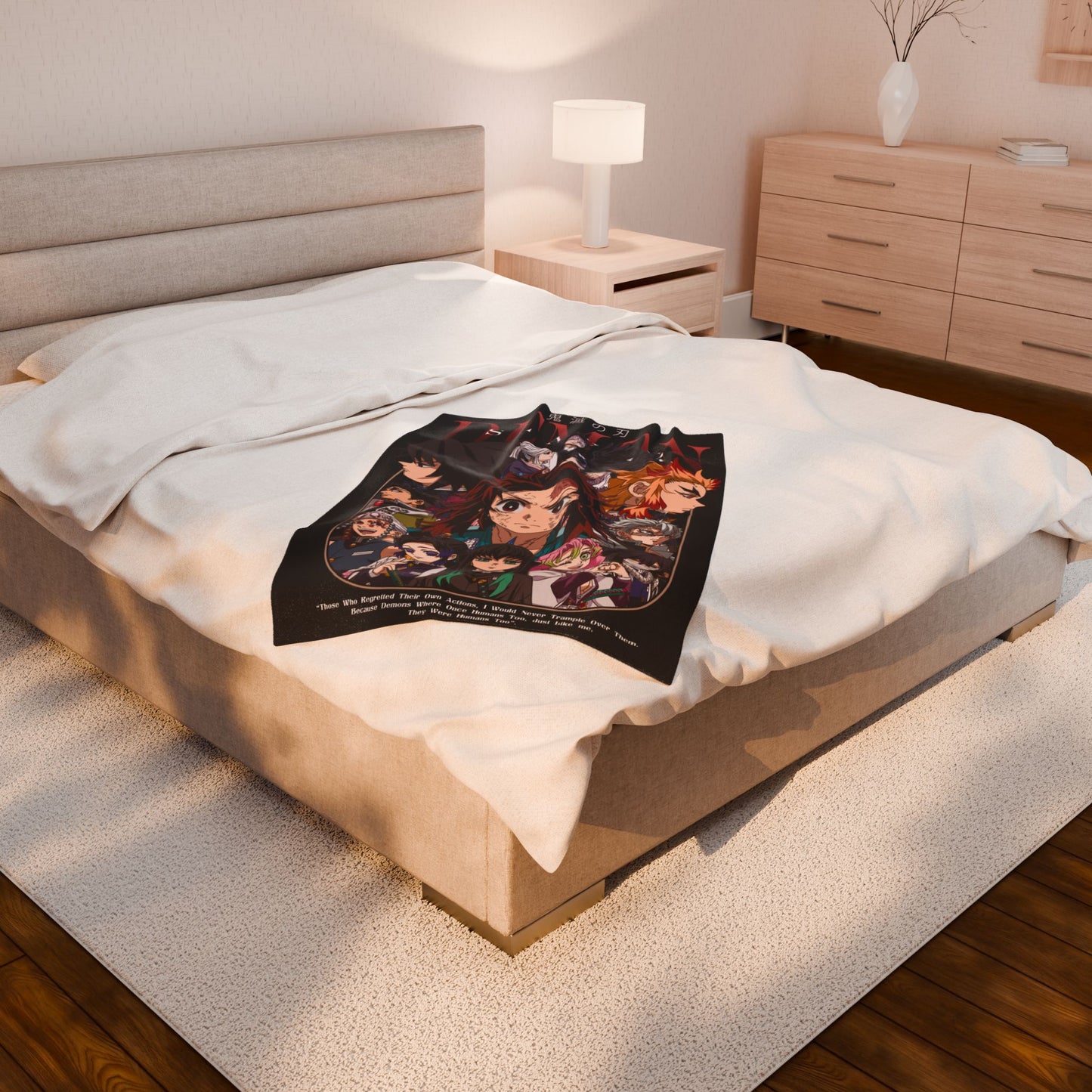 Demon Slayer Character Collage Blanket | Velveteen Plush Blanket