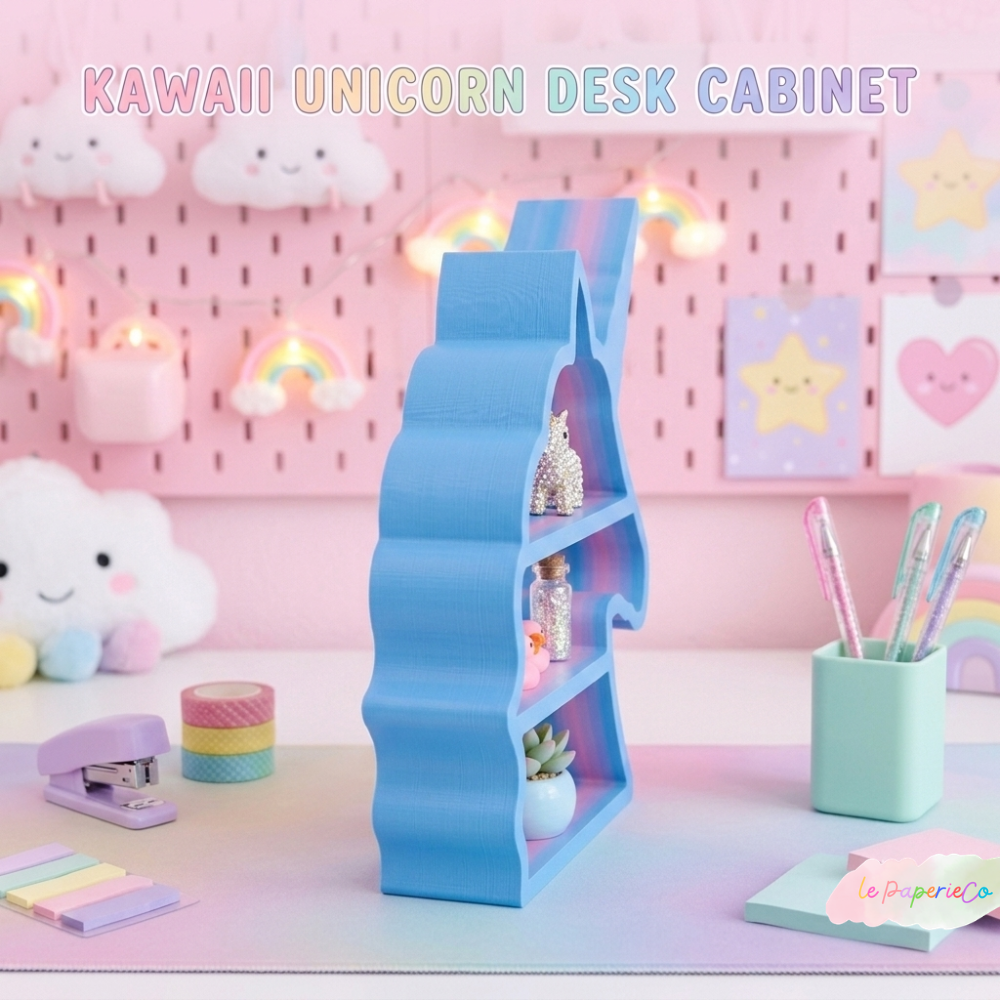 Kawaii Unicorn Decorative Desk Shelf