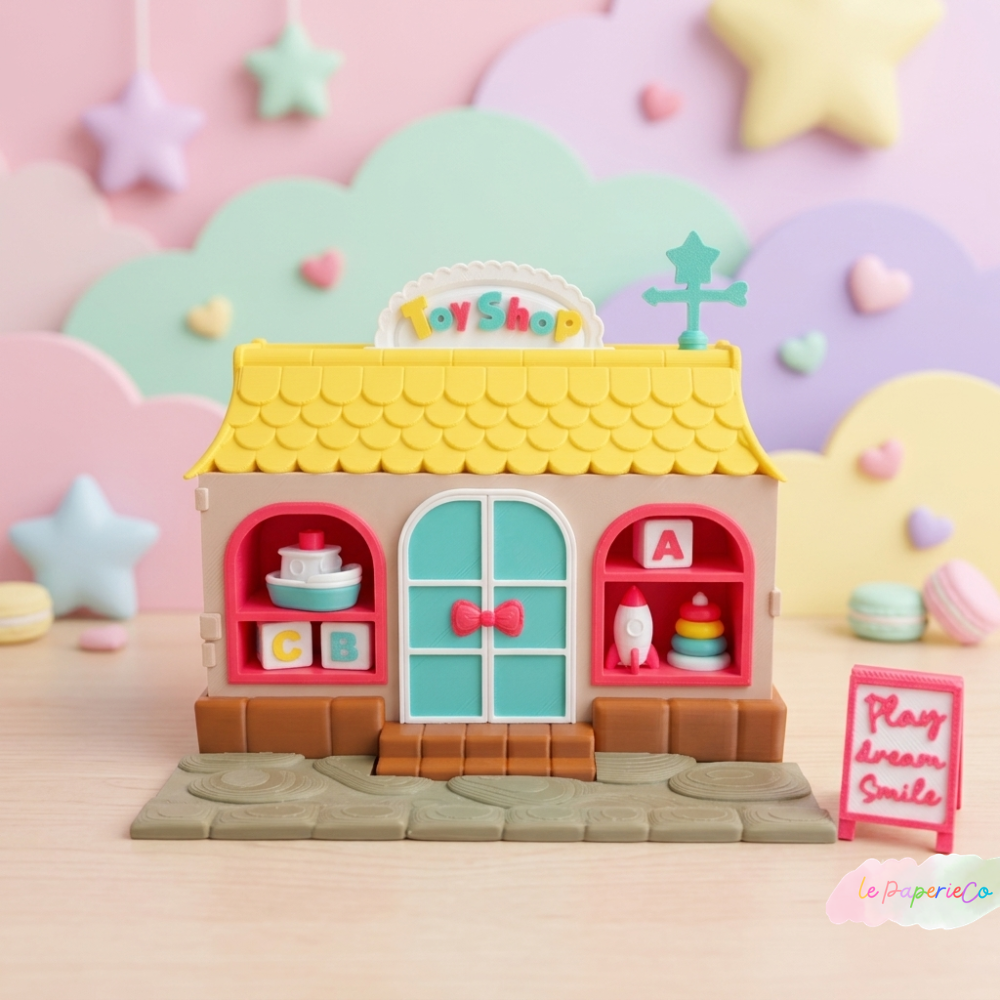 Kawaii Mini Toy Shop | Mini Village Set | Desk Toy, Desk Decoration