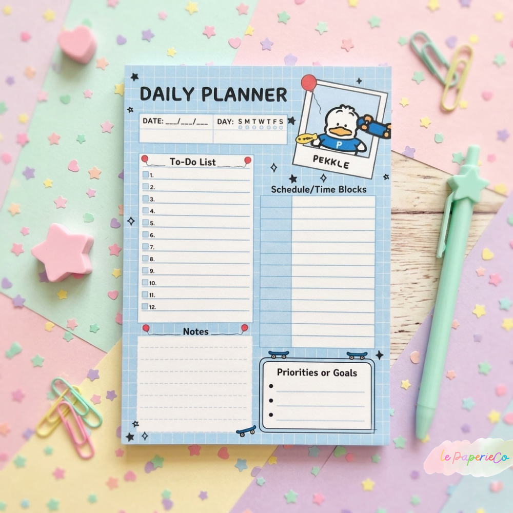Kawaii Pekkle Notepad | Half Letter Notepad, 50 pages