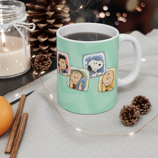 Snoopy Woodstock Stamp Mug | Cartoon Peanuts Characters