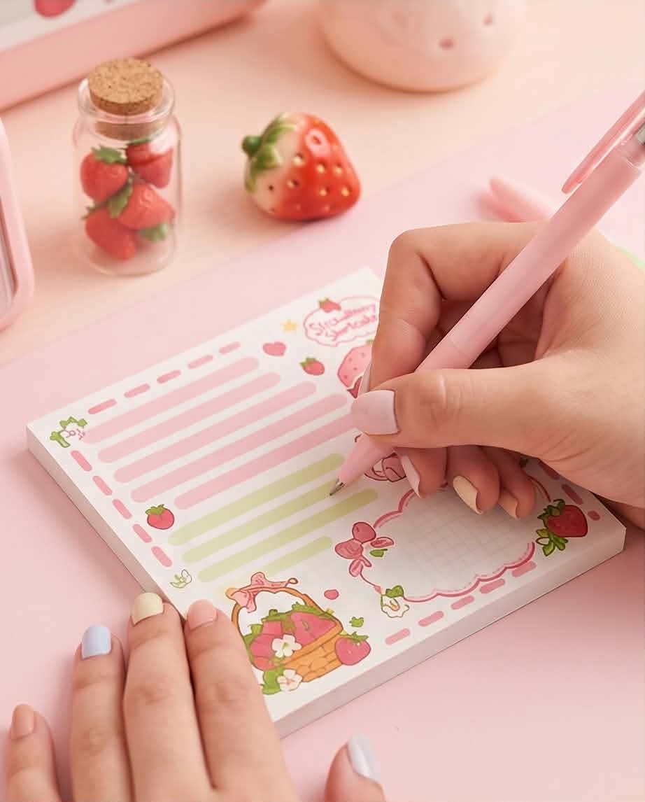Strawberry Shortcake Memo Pad — Cute Strawberry Shortcake Memo Pad for School, Office & Everyday Notes