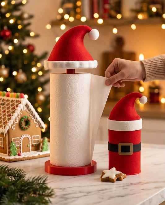 Santa Paper Towel Holder Set