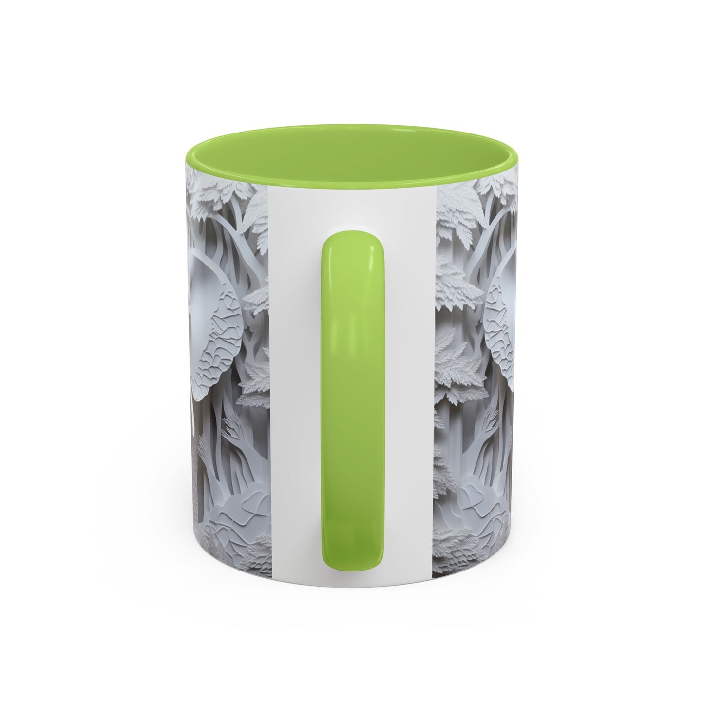 Elephant Relief Accent Coffee Mug Grey Carved Jungle Design (11/15oz)