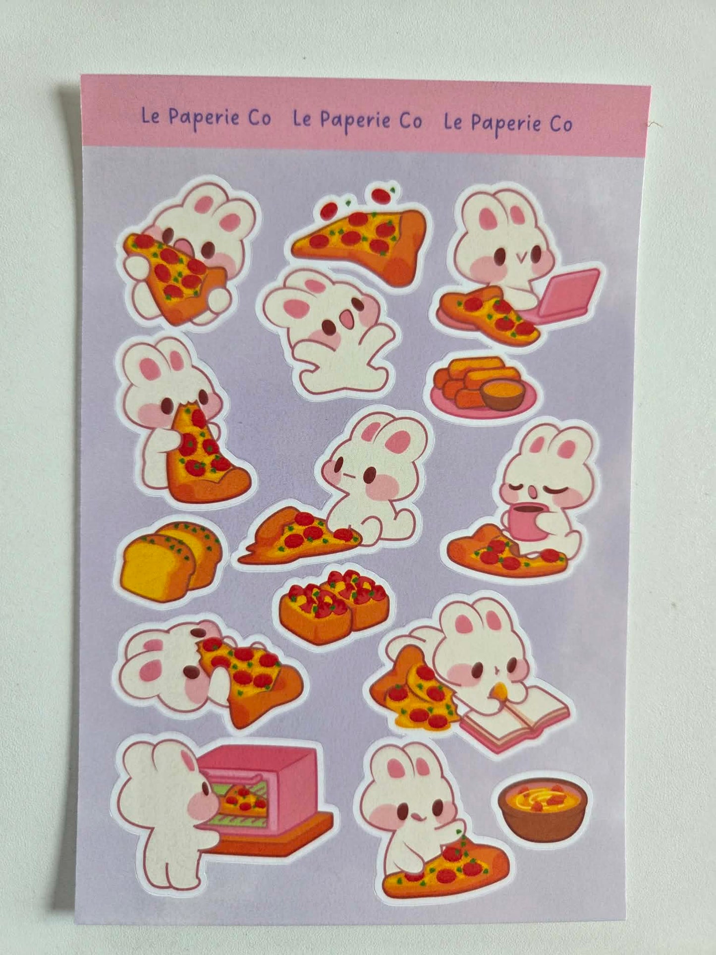 Pizza Bunny Sticker Sheet | Chibi Planner Laptop Decal