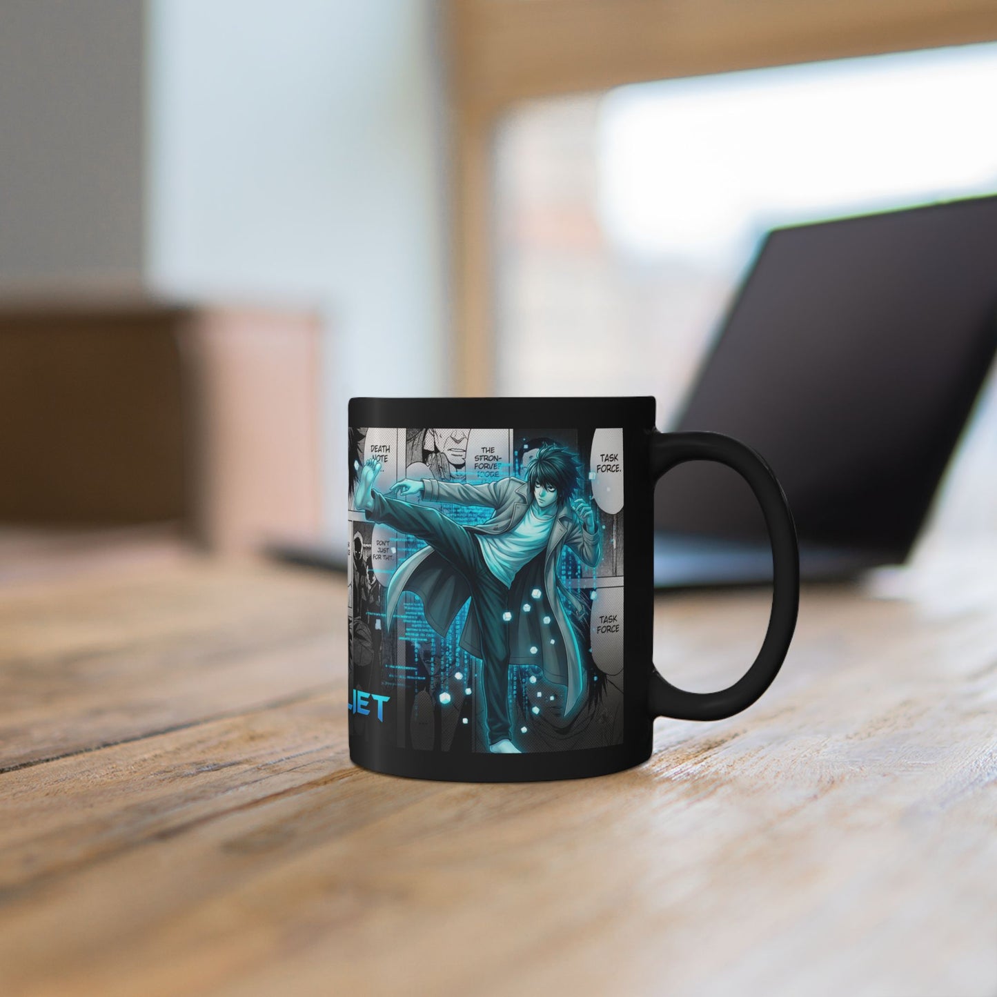 Lawliet Anime Manga Black Coffee Mug — 11oz/15oz