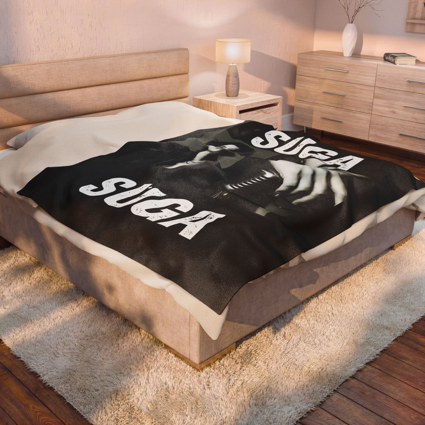 SUGA Photo Collage Blanket | BTS Velveteen Plush Blanket