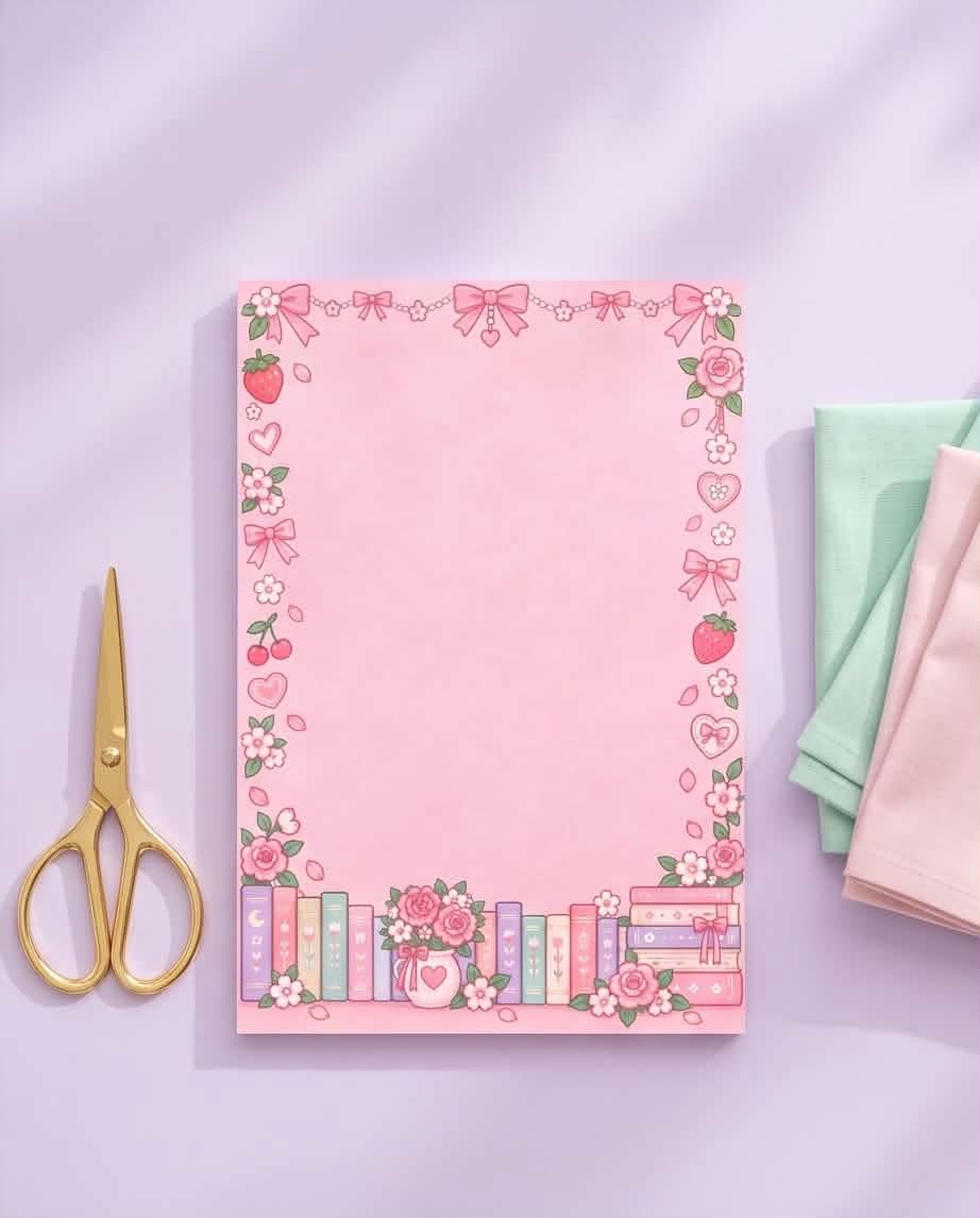 Cozy Library Pink Memo Pad & Stationery Paper