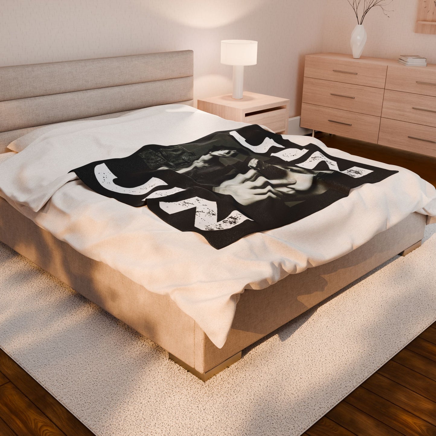Jin Black Photo Collage Name Blanket | BTS Velveteen Plush Blanket