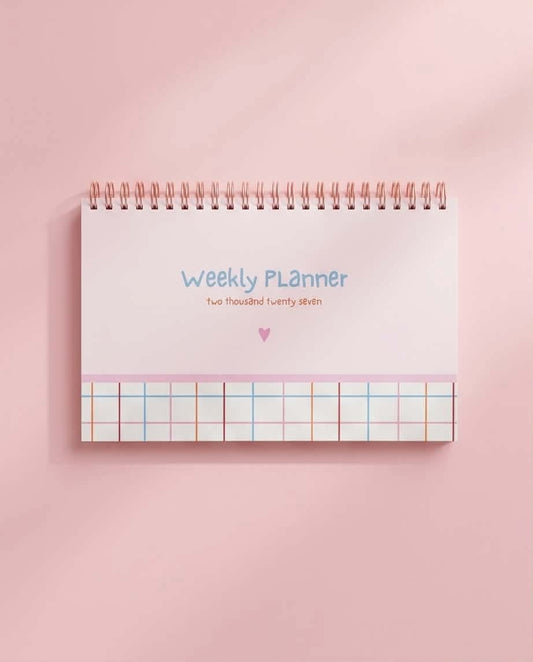 2027 Minimalist Grid Desktop Weekly Planner