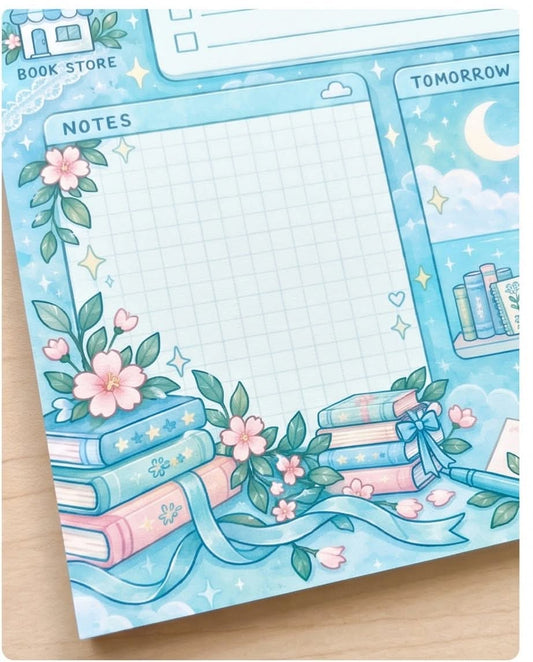Dreamy Blue Celestial Planner Memo Pad