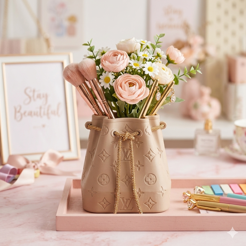 Elegant Luxe Organizer for Pens, Brushes & Flower Holders