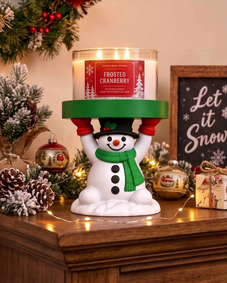 Festive Snowman Candle Holder