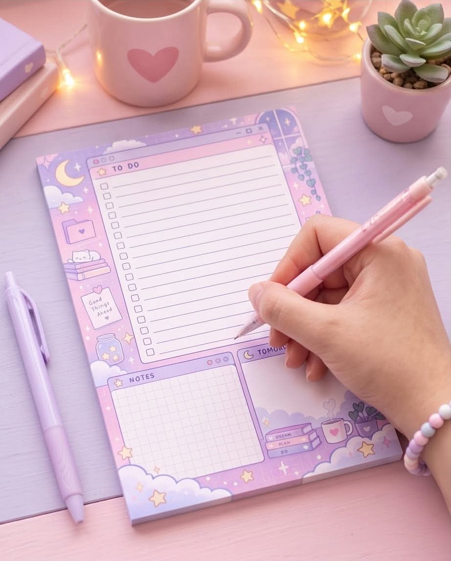 Dreamy Purple Celestial Planner Memo Pad