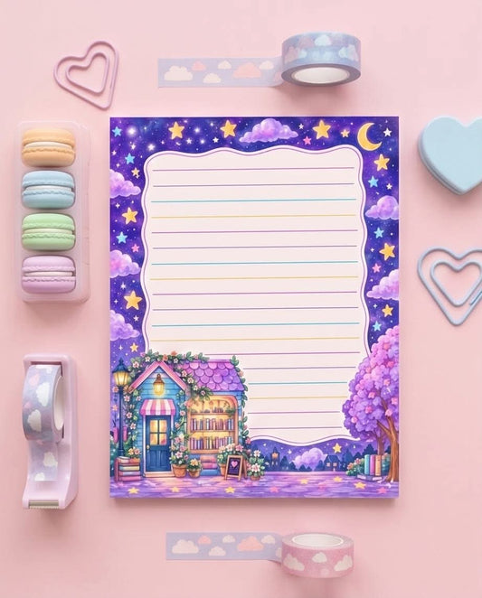 Starlit Night Bookshop Memo Pad