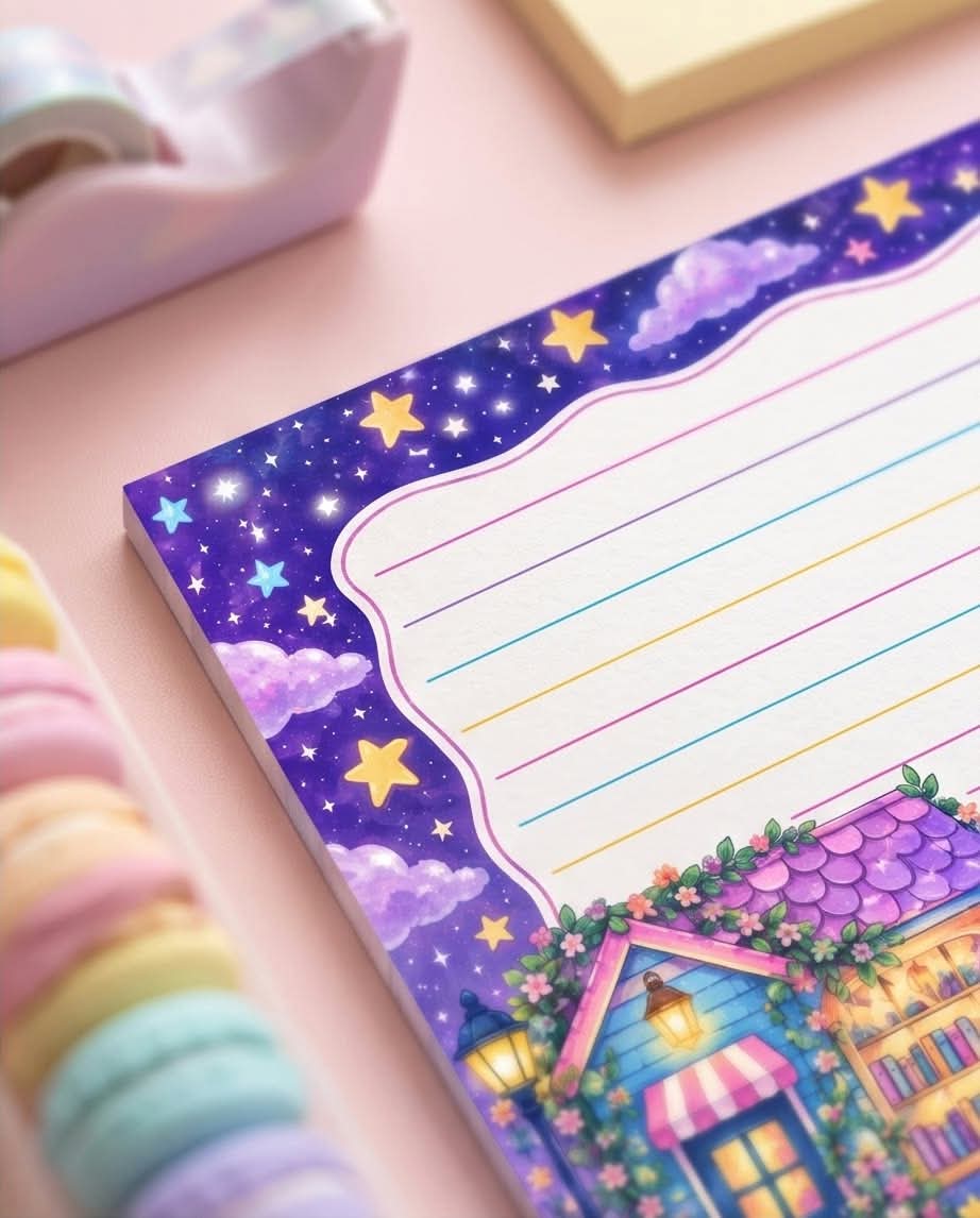 Starlit Night Bookshop Memo Pad