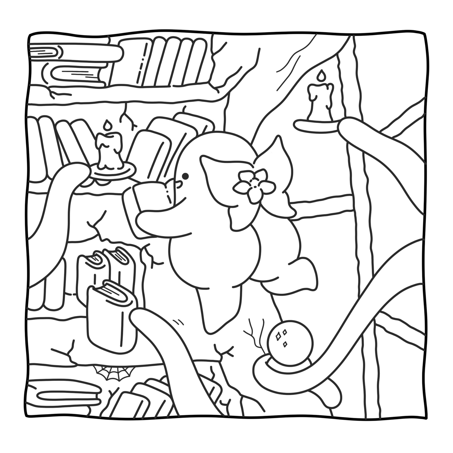 Kawaii Fluffy Tales | 8x8 in Coloring book