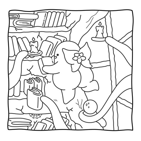 Kawaii Fluffy Tales | 8x8 in Coloring book