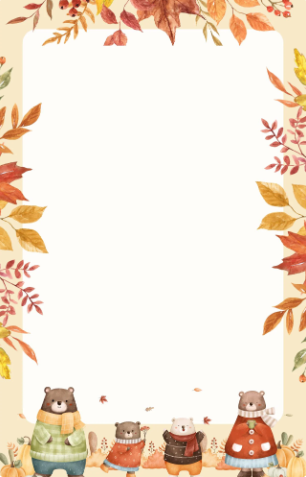 Watercolor Autumn Bear Notes (50 pages)