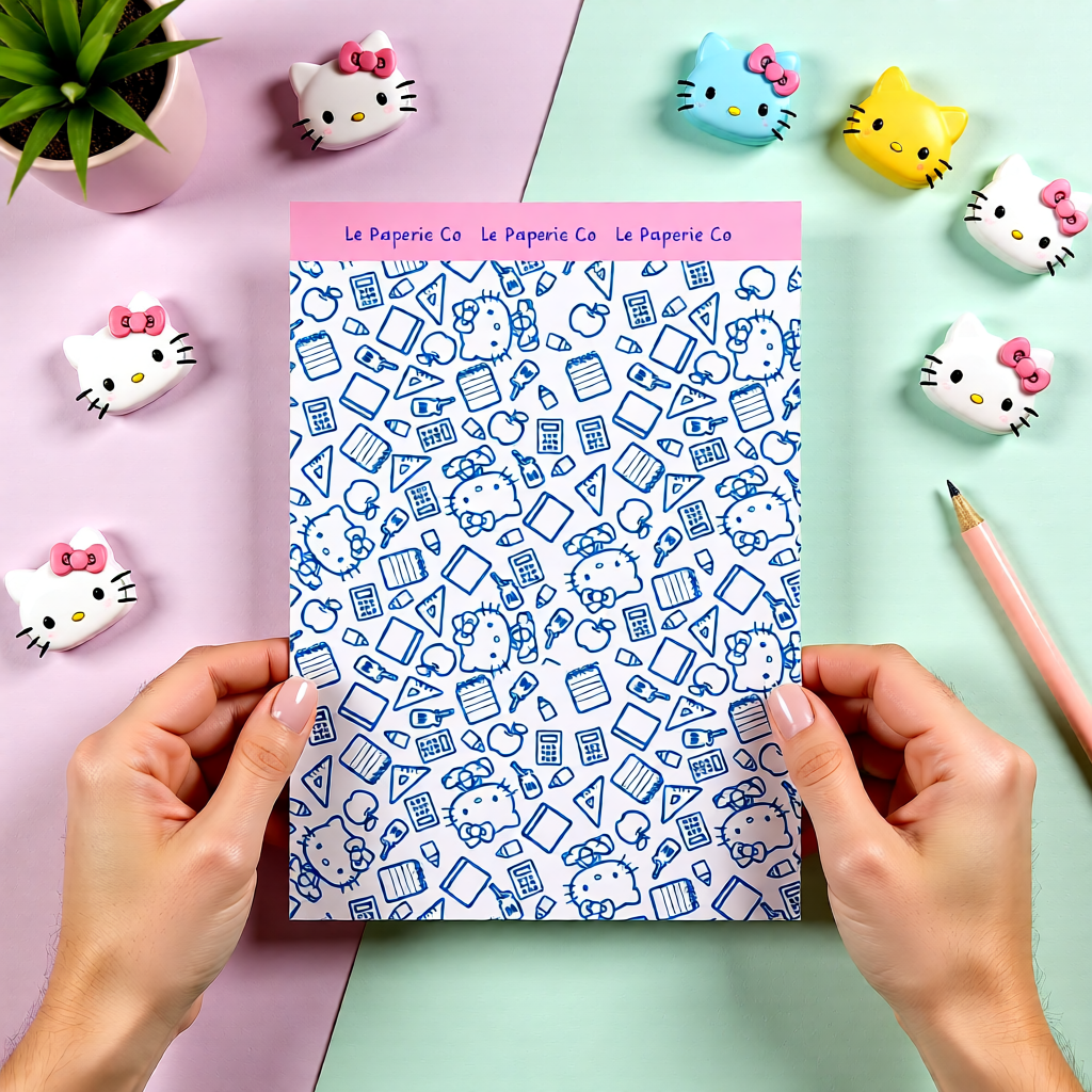 Kawaii Hello Kitty Cardstock Sticker Sheet | 5x7 inches, Stationary, Journaling