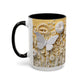 White Floral Relief with Butterflies Accent Mug | 11oz 15oz