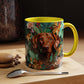 Vizsla Floral Accent Coffee Mug — Dog Portrait Botanical 11/15oz