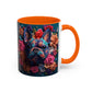 Floral French Bulldog Accent Coffee Mug  Colorful Dog Art 11/15oz