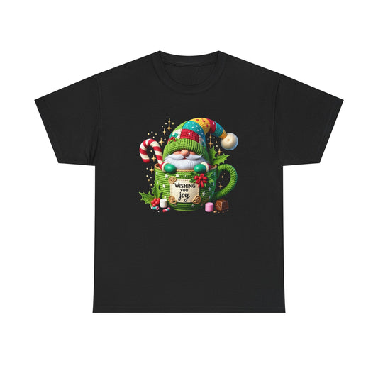 Gnome in Hot Cocoa mug graphic T-Shirt | Christmas holiday cute winter design