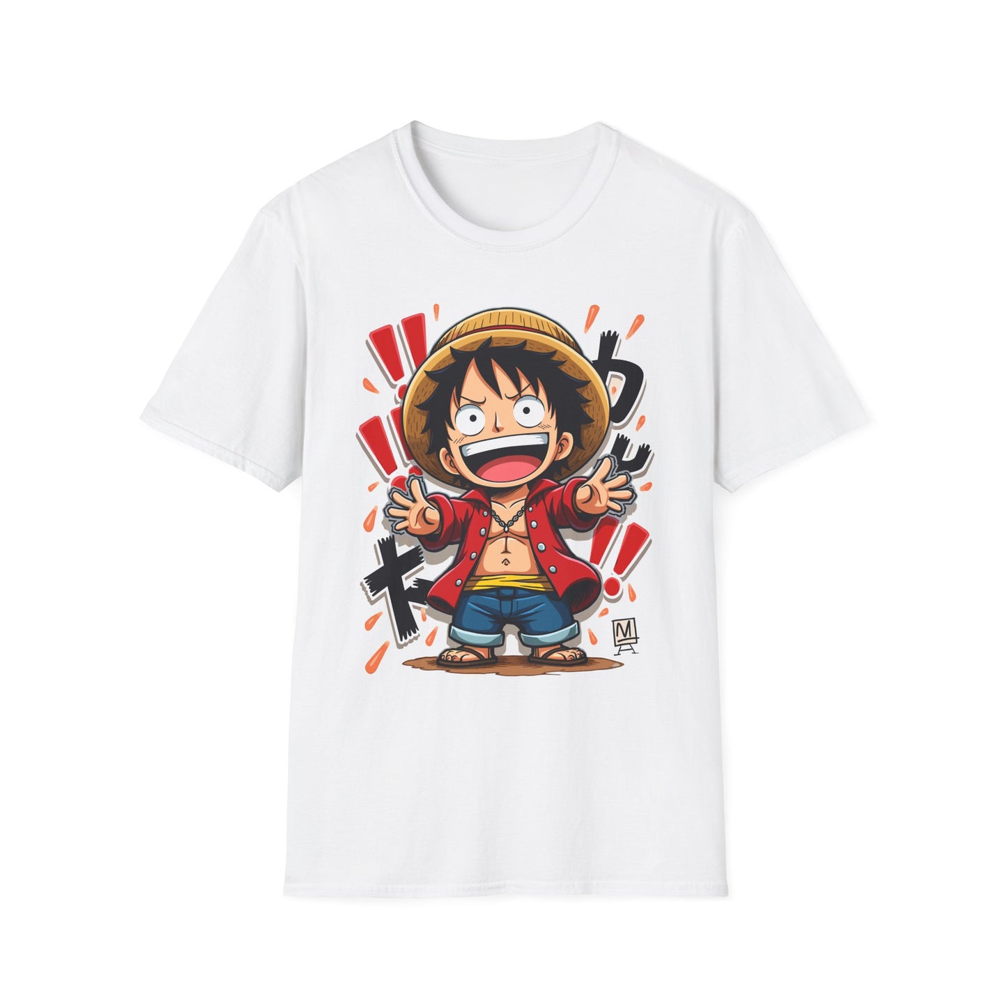 Luffy Graphic T-Shirt | Chibi Straw Hat Pirate Anime Tee| Le Paperie Co