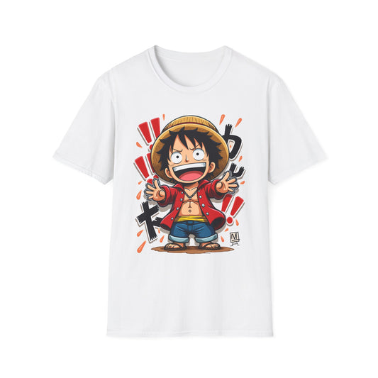 Luffy Graphic T-Shirt | Chibi Straw Hat Pirate Anime Tee| Le Paperie Co