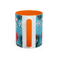 Blue Santa Claus Mug | Snowflakes Holiday Coffee Mug