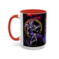 Yu-Gi-Oh! Dark Magician & Dark Magician Girl Accent Coffee Mug | Anime Duelist Galaxy Design (11/15oz)