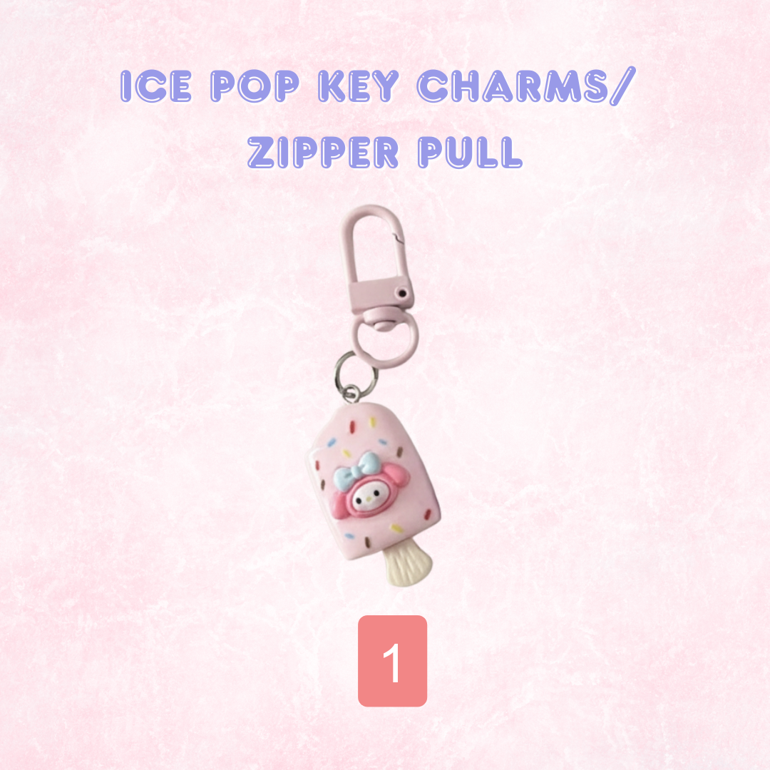 Kawaii Ice Pop Key Charms/ Zipper Pulls