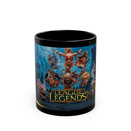 League of Legends Black Mug Champion Collage Gaming Coffee Cup