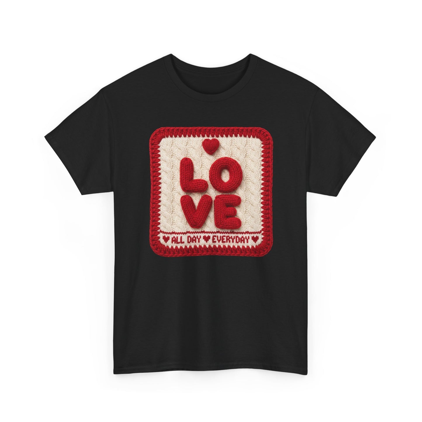Love Patch T-Shirt — 'Love All Day Everyday' Retro Heart Graphic Tee