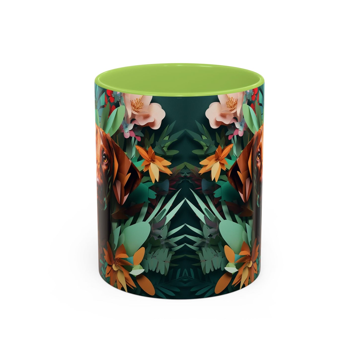 Vizsla Floral Accent Coffee Mug — Dog Portrait Botanical 11/15oz