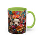 Chihuahua Floral Wreath Accent Coffee Mug Colorful Pet Lover Gift (11/15oz)