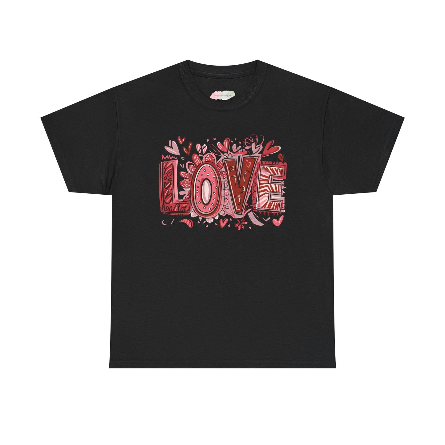 Love Doodle T-Shirt | Hand-Drawn Hearts, Valentine Typography
