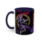 Yu-Gi-Oh! Dark Magician & Dark Magician Girl Accent Coffee Mug | Anime Duelist Galaxy Design (11/15oz)