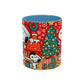 Yellow Santa Holiday Mug | Christmas Accent Coffee Mug (11,15oz)
